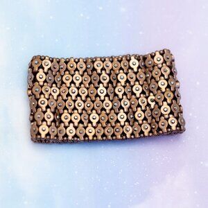 7 inch, Vintage Intricate Pattern Bronze Tone Bracelet - J32